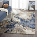 Blue Abstract 8x10 Area Rug A8724