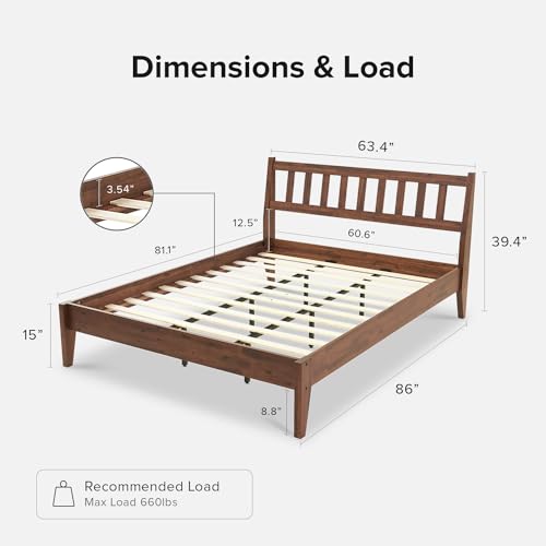 Queen Solid Wood Platform Bed Frame with Headboard M277968