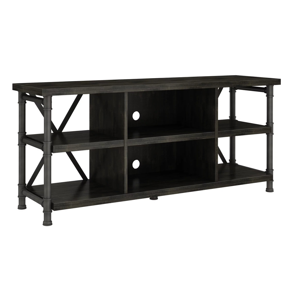 Industrial TV Stand with Metal Pipe Frame H424604