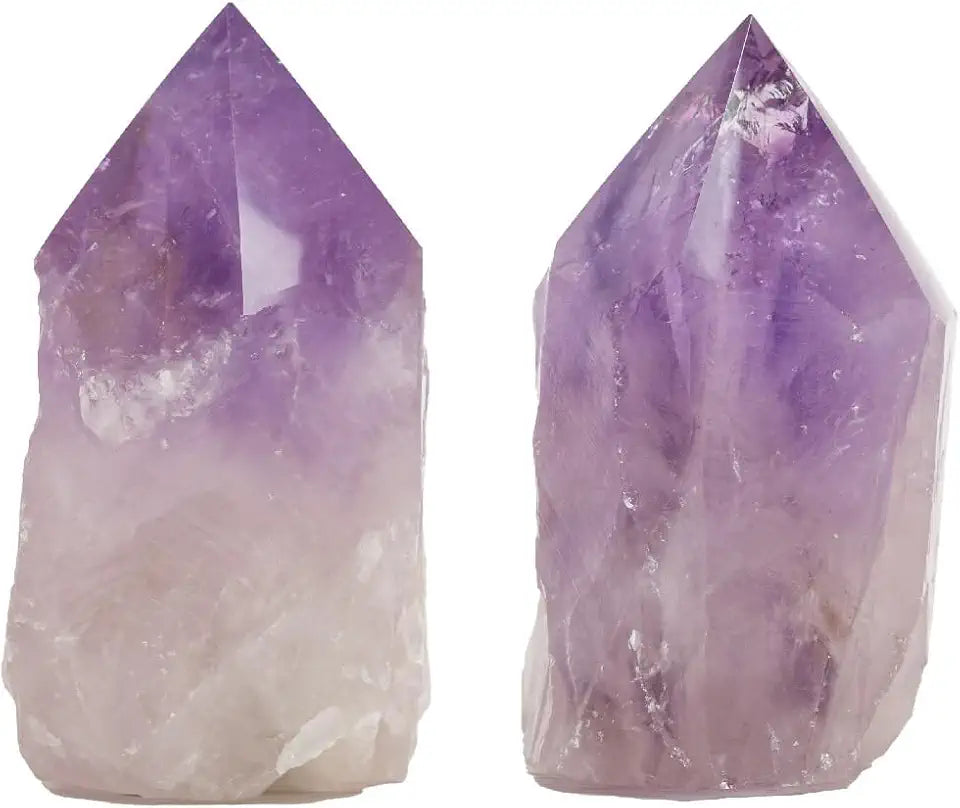 2 Pcs Amethyst Crystal Points 3 to 4 inches Q916