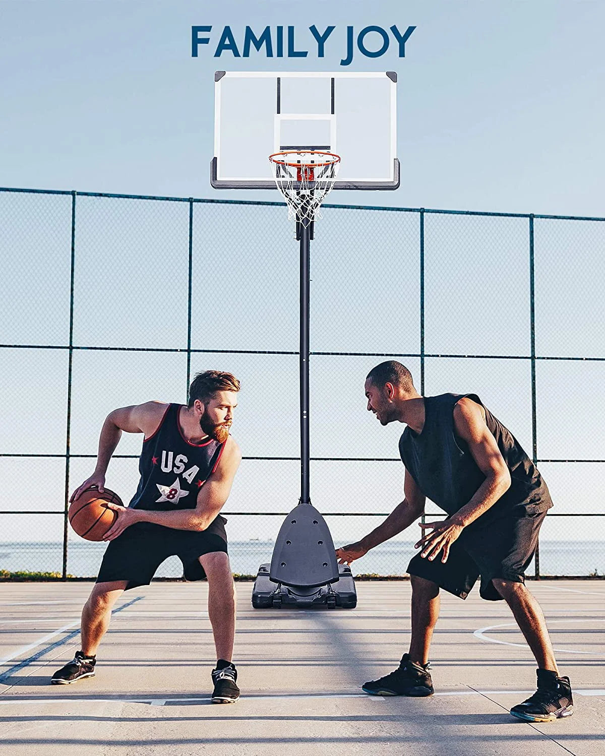 Portable Basketball Hoop with 7.5-10 Ft Adjustable Height J7981