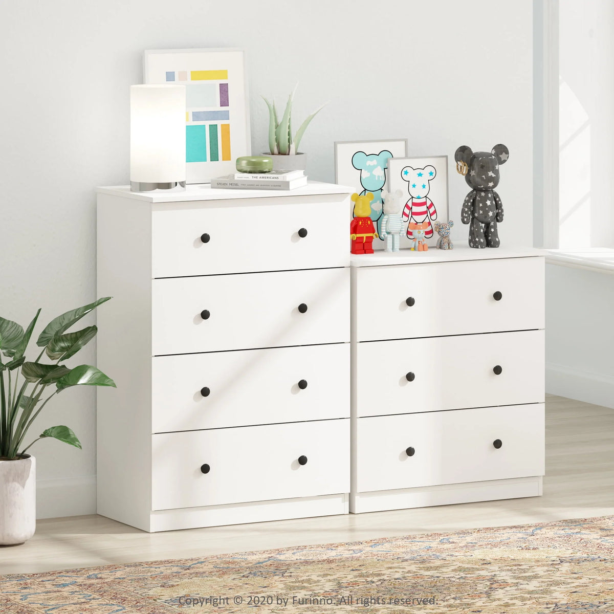 4 Drawer White Dresser C230