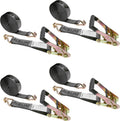 2 Inch x 30 Foot Ratchet Strap with Double J Hooks 4 Pack R4609