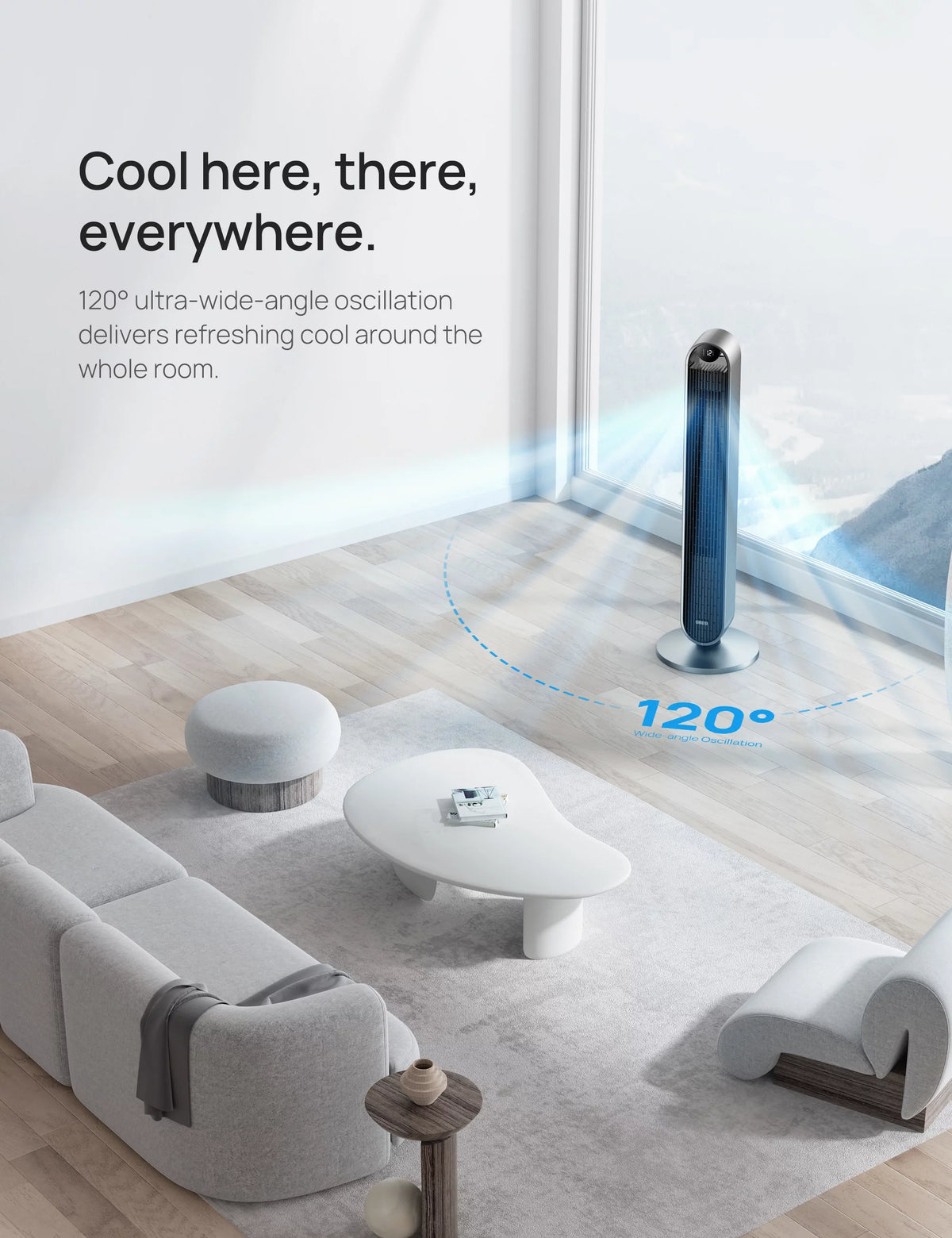 Tower Fan with Remote 42 Inch 12 Speeds 12H Timer F4852