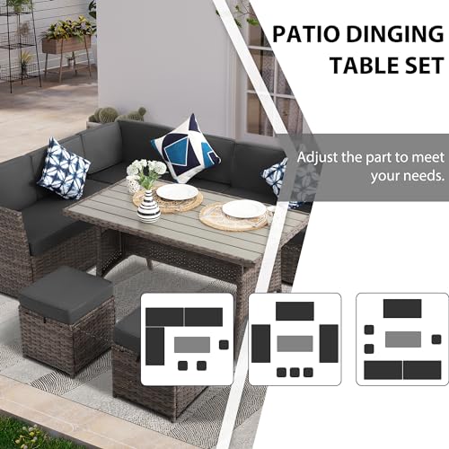 7 Piece PE Wicker Patio Dining Set U68917