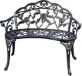 White Cast Aluminum Outdoor Bench U94825