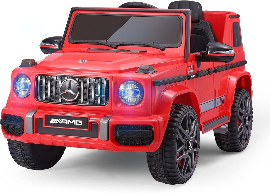 12V Kids Ride On Car with Remote Control, Spring Suspension, Safety Lock, LED, Red H37131