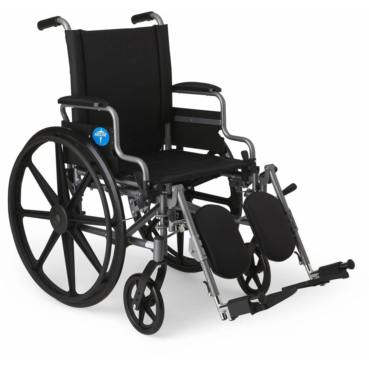 Lightweight Wheelchair with 18 Wide Seat, Desk-Length Arms, Elevating Leg Rests V3323