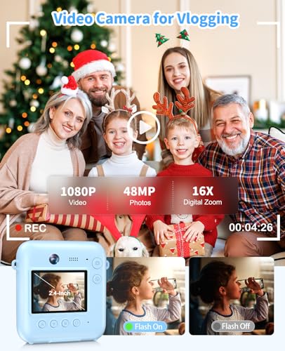 Instant Print Kids Camera 48MP 1080P with 32GB Card P43379