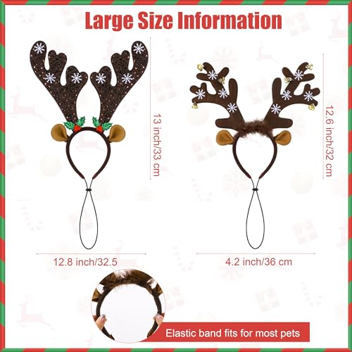 2 Pack Adjustable Christmas Pet Headbands E8543
