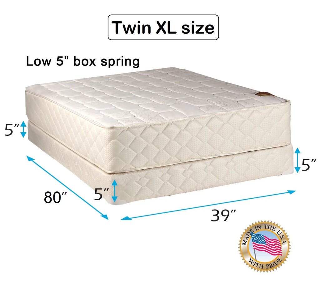Twin XL Size Mattress and Low 5 Height Box Spring Set Z1058