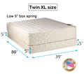 Twin XL Size Mattress and Low 5 Height Box Spring Set Z1058