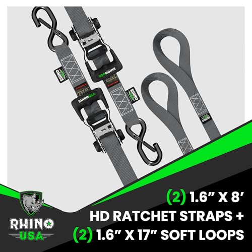 Heavy Duty Ratchet Straps 4-Pack Black D343