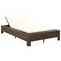 2-Person Sunbed with Cushion Brown Poly Rattan I251