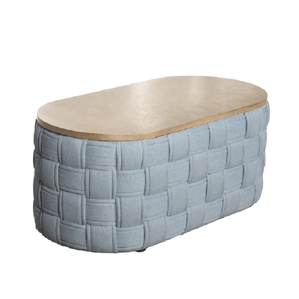 Light Teal Chenille Coffee Table J243
