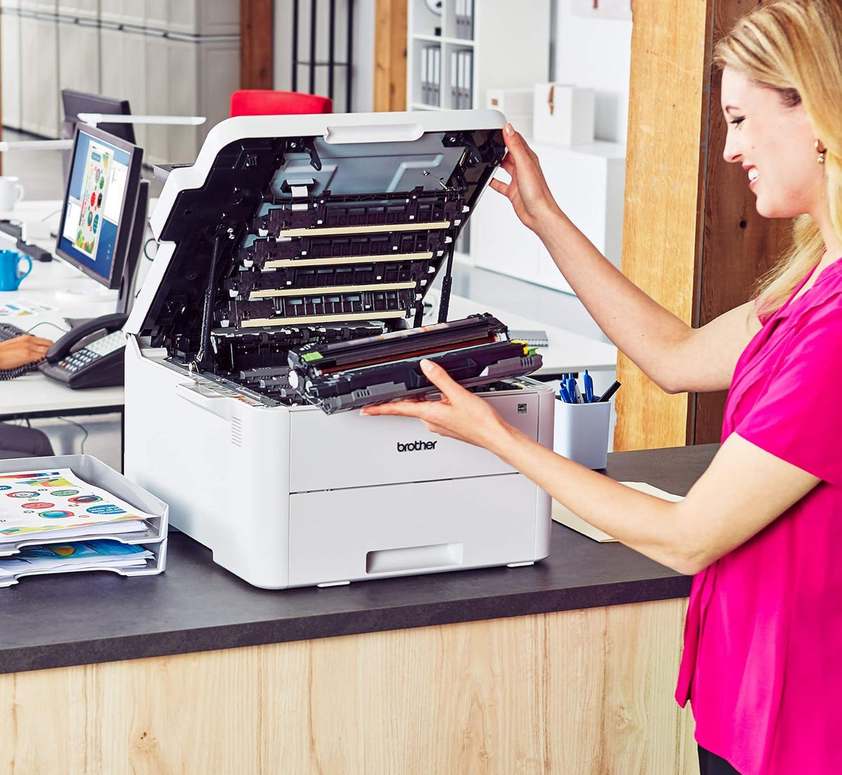Compact Wireless Digital Color Printer with Auto 2-Sided Printing I397