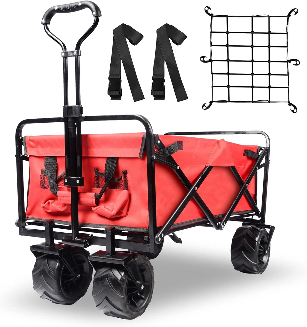 Collapsible Heavy Duty Wagon Cart with All-Terrain Wheels F55622