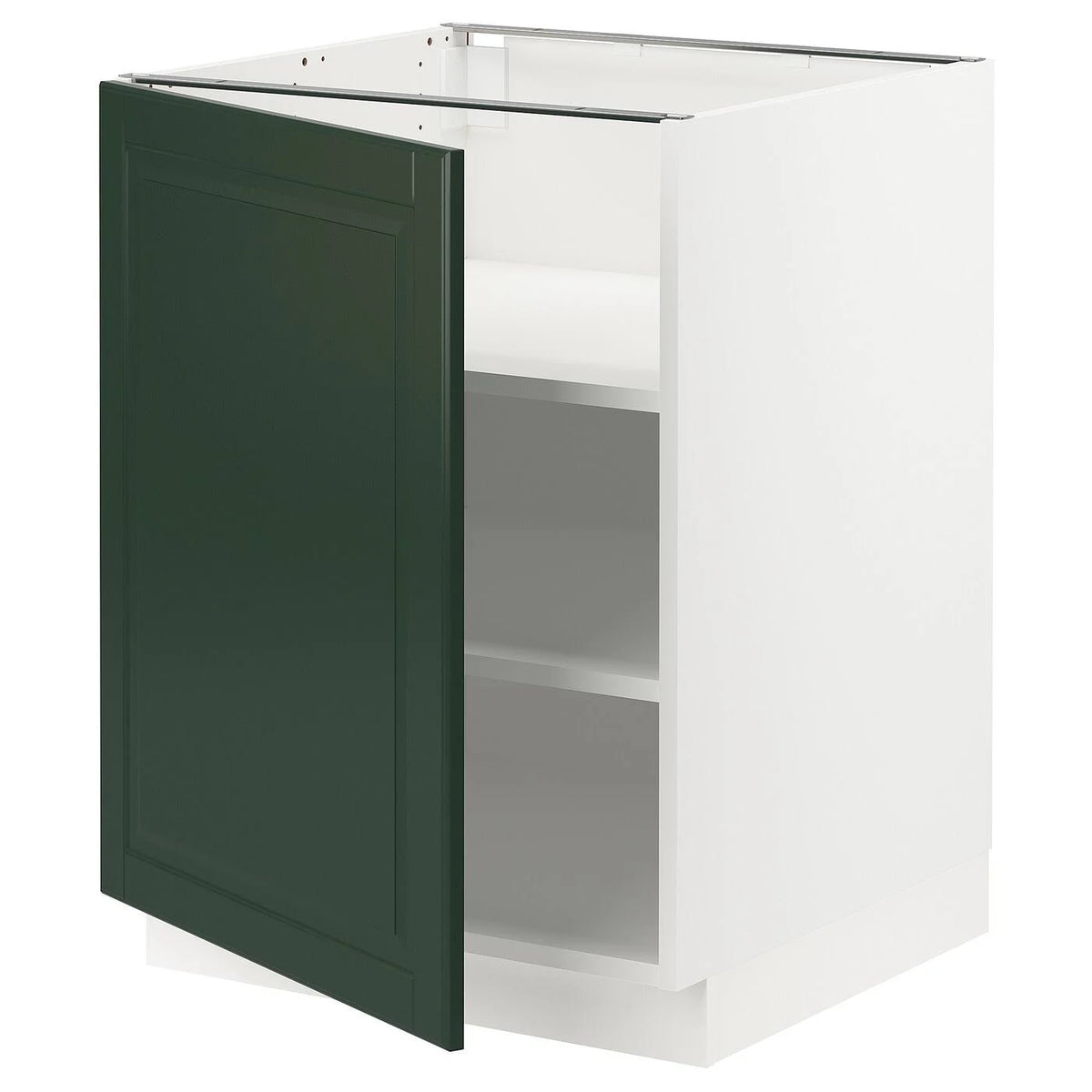 Base Cabinet with Shelves, White/Dark Green, 24x24x30 U8462