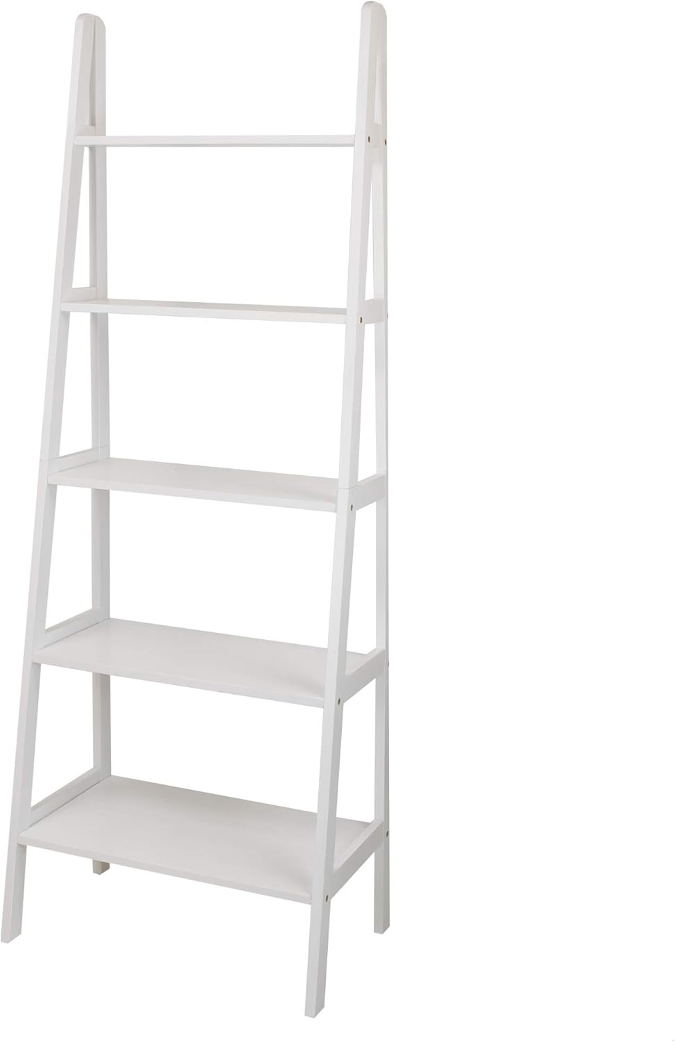 White 5-Shelf Ladder Bookcase N6656