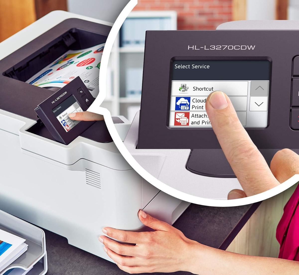 Compact Wireless Digital Color Printer with Auto 2-Sided Printing I397