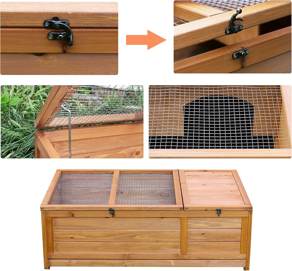 Wooden Tortoise House with Removable Bottom W38771