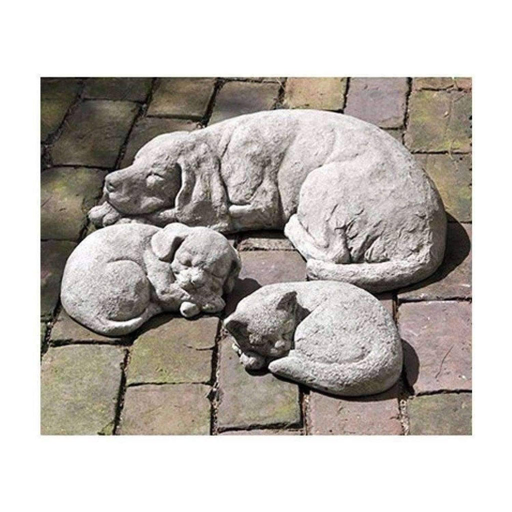 Grey Stone Reclining Dog Statue G474