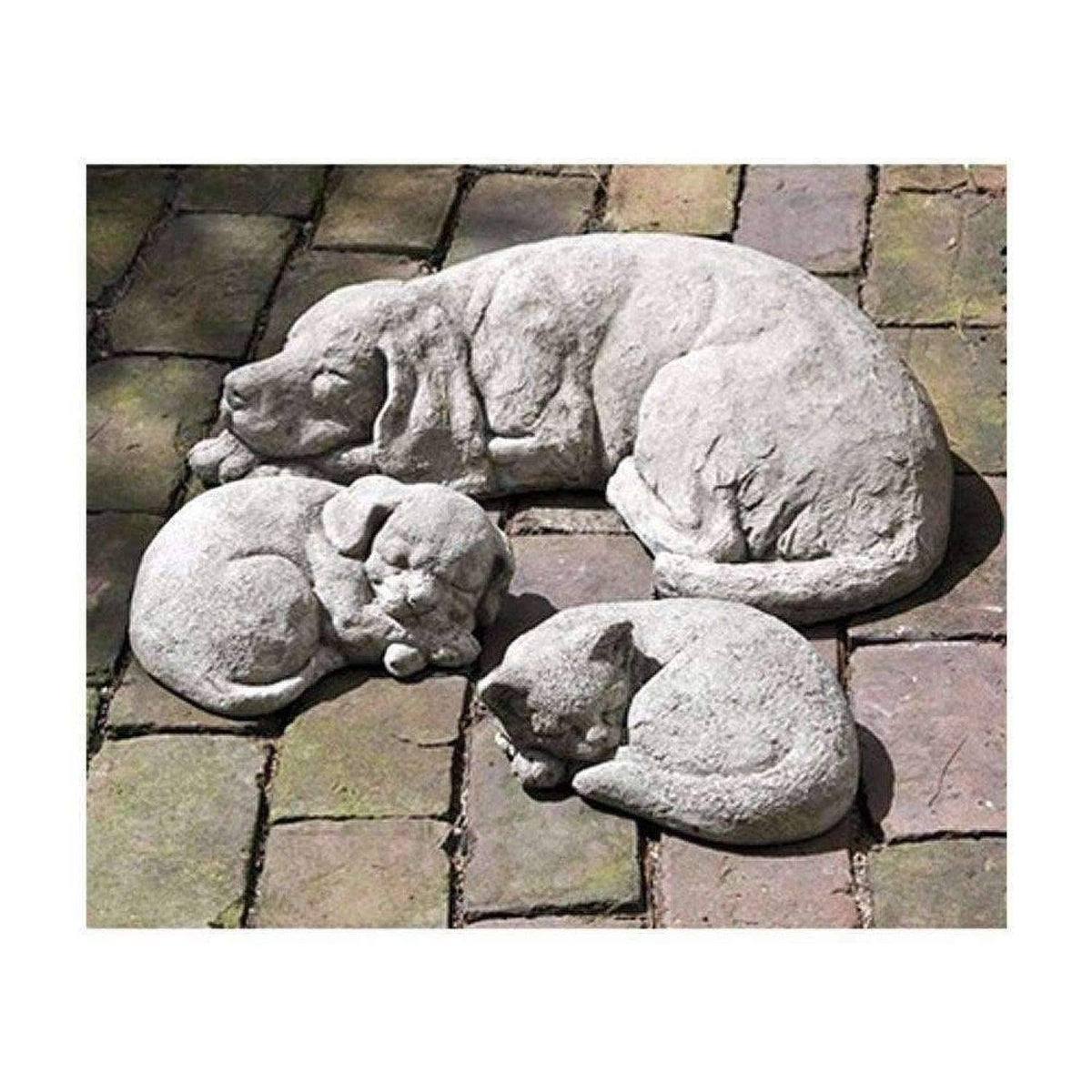 Grey Stone Reclining Dog Statue G474