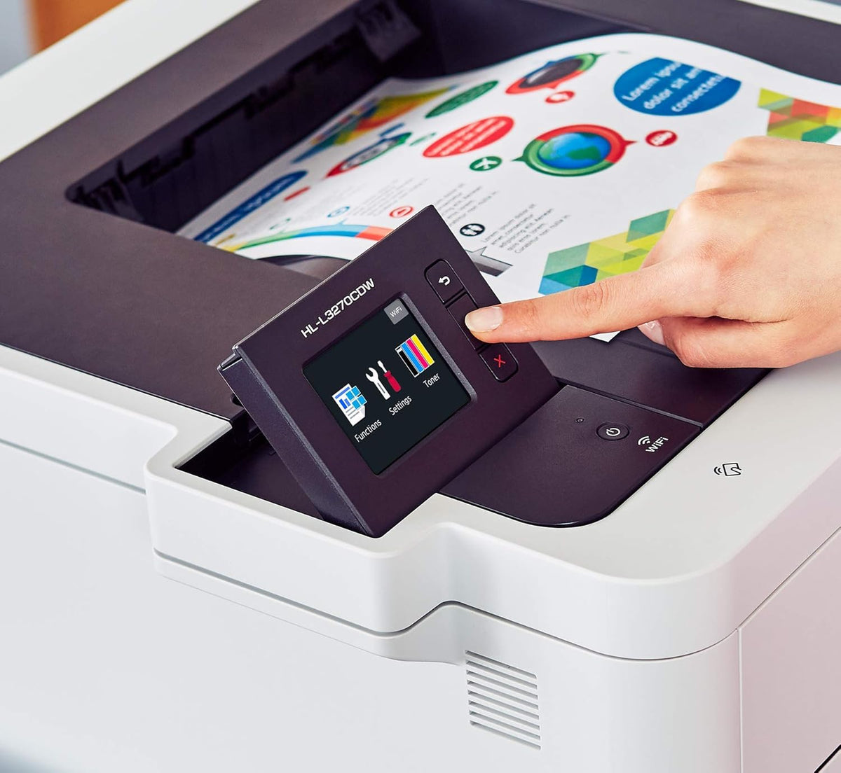 Compact Wireless Digital Color Printer with Auto 2-Sided Printing I397