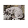 Grey Stone Reclining Dog Statue G474