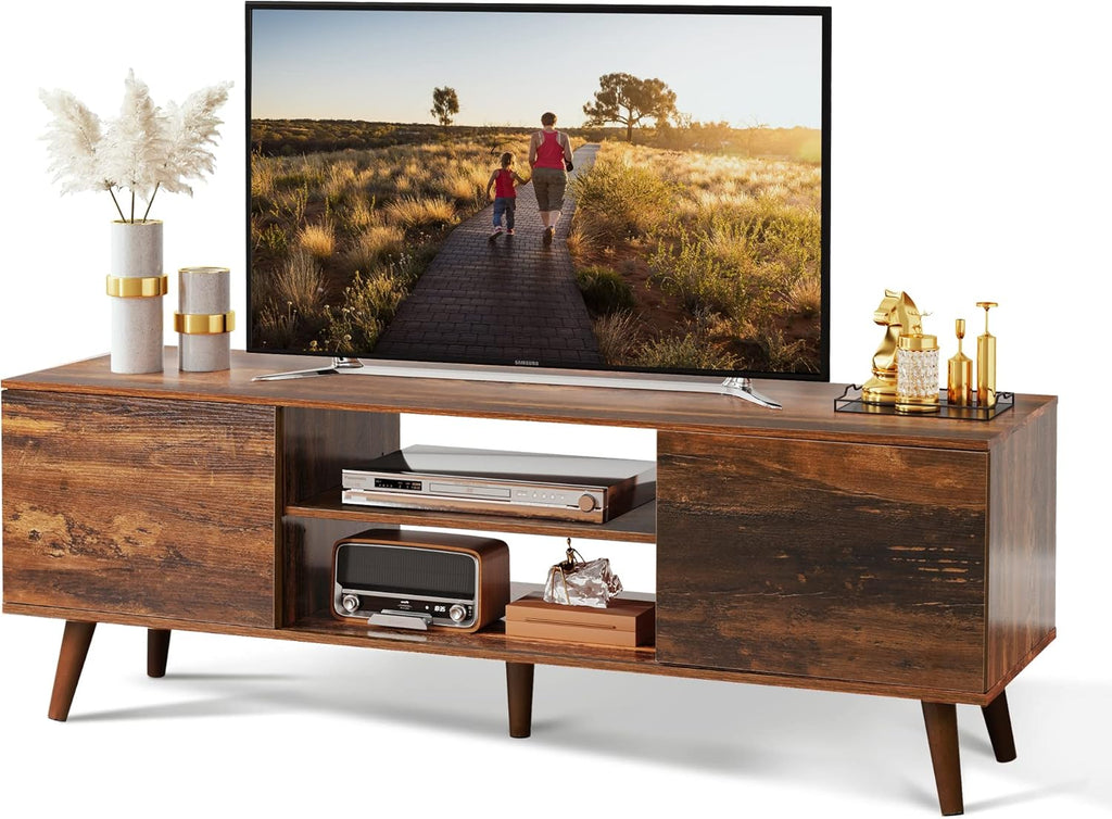 Mid-Century Modern TV Stand with Storage Cabinet F785