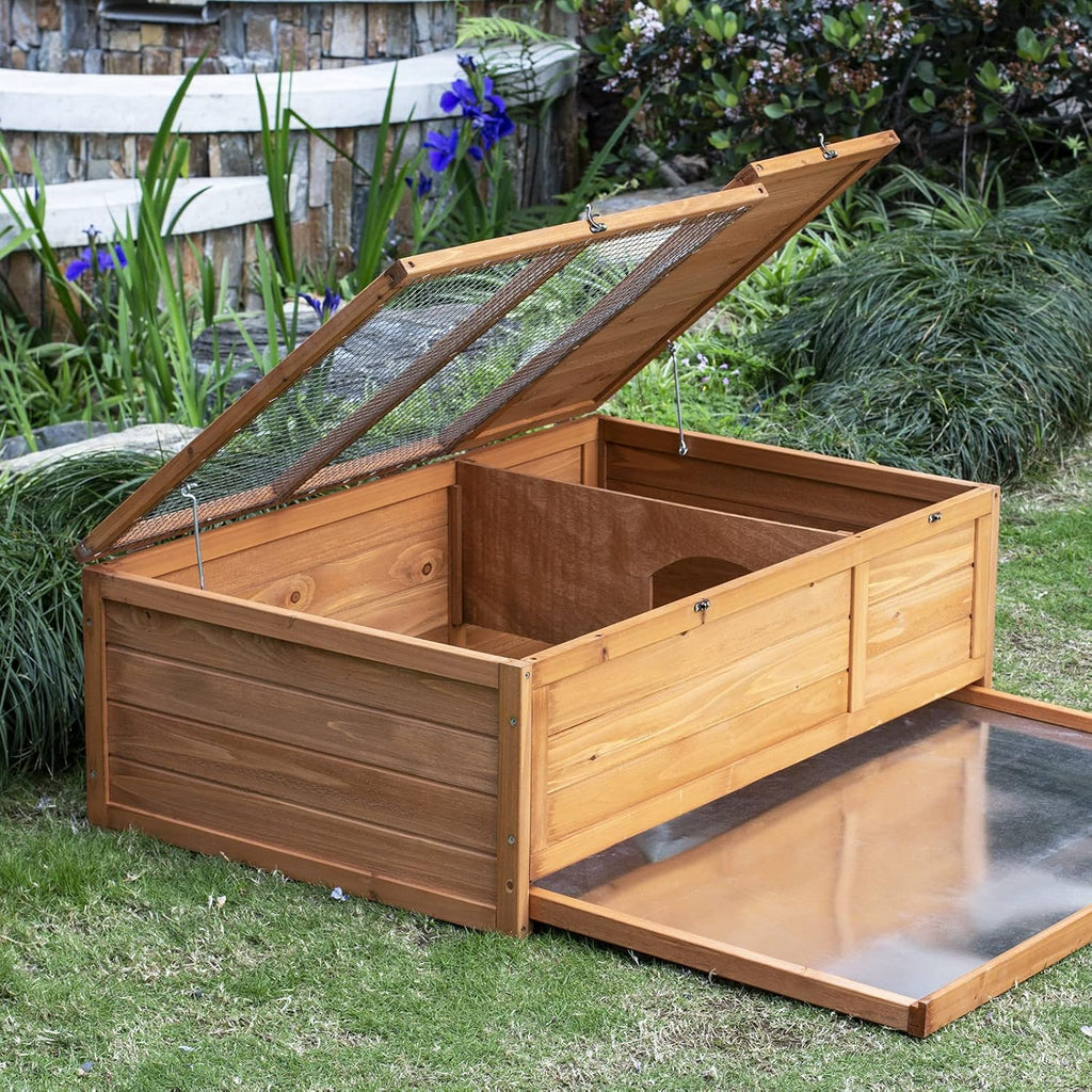 Wooden Tortoise House with Removable Bottom W38771