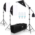 Photography Studio Lighting Kit with Softbox and 3 PCS 5500K Bulbs T366