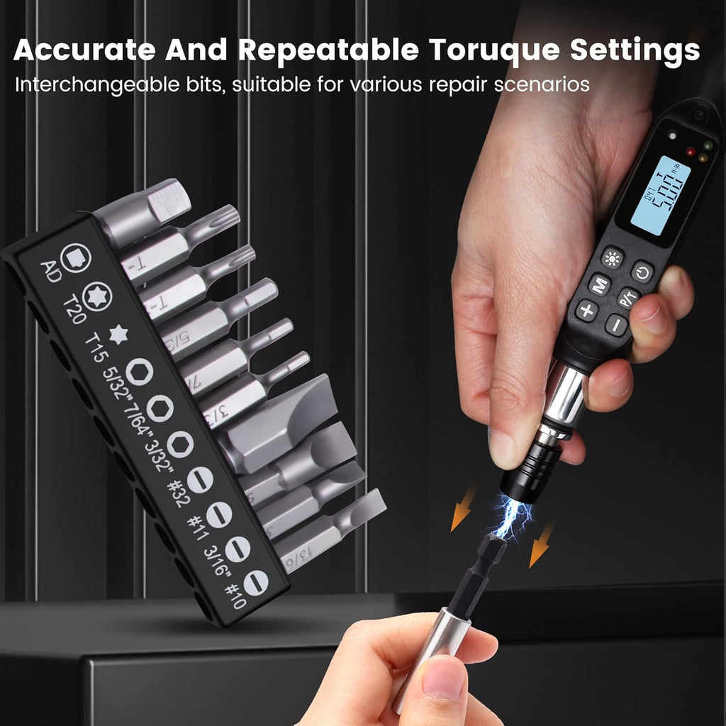1/4 Mini Cordless Adjustable Torque Screwdriver with 9 PCS Bits & Storage Case L98900