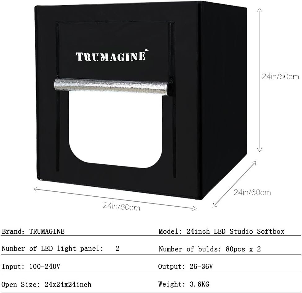 LED Studio Lightbox with 3 Colors Backdrops and Carrying Bag G170