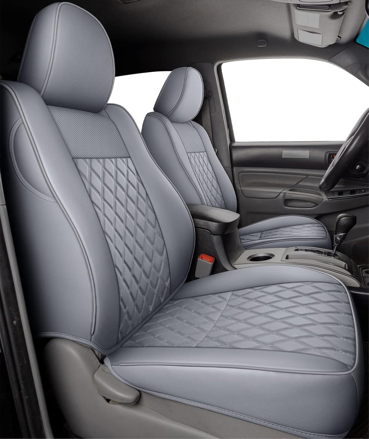 Full Set Black Faux Leather Seat Covers I582