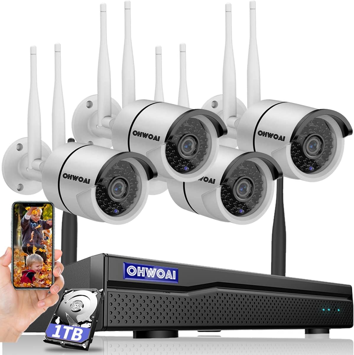 8 Channel 1080P Wireless Security Camera System with 1TB Hard Drive L8598