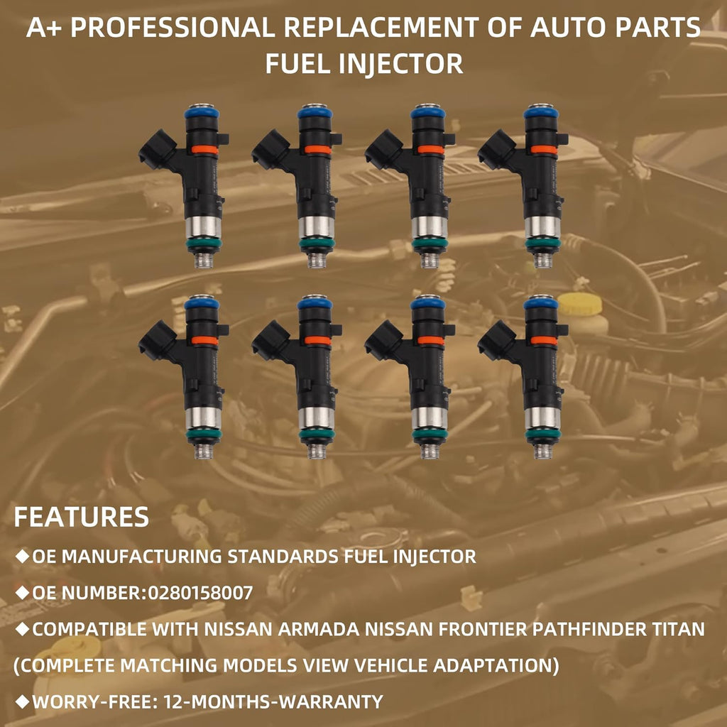 12 Holes 8 pcs Gasoline Fuel Injectors Set A2031
