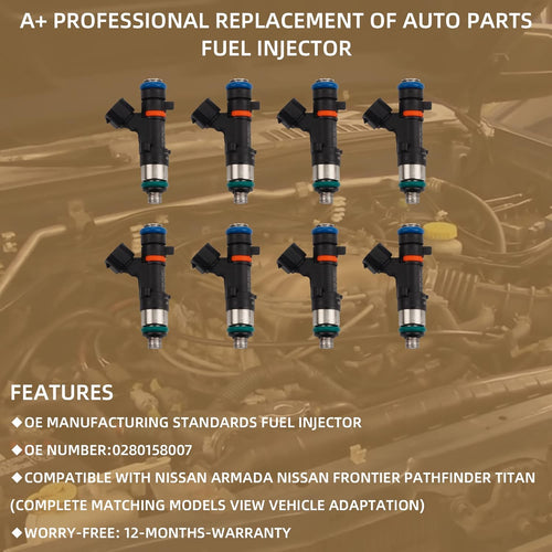 12 Holes 8 pcs Gasoline Fuel Injectors Set A2031