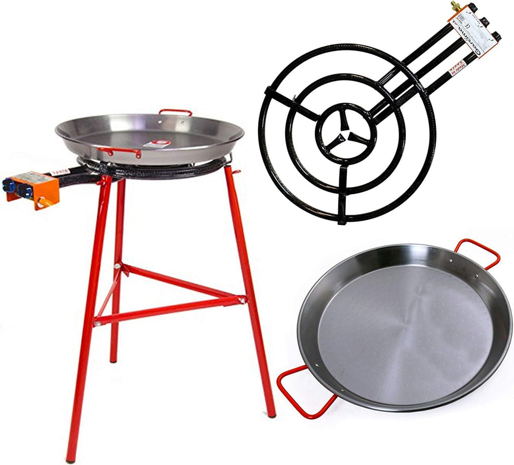 20 Inch Carbon Steel Paella Pan Set with Burner X85633