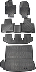 3 Row All-Weather Rubber Car Floor Mats & Cargo Liner Black P1011