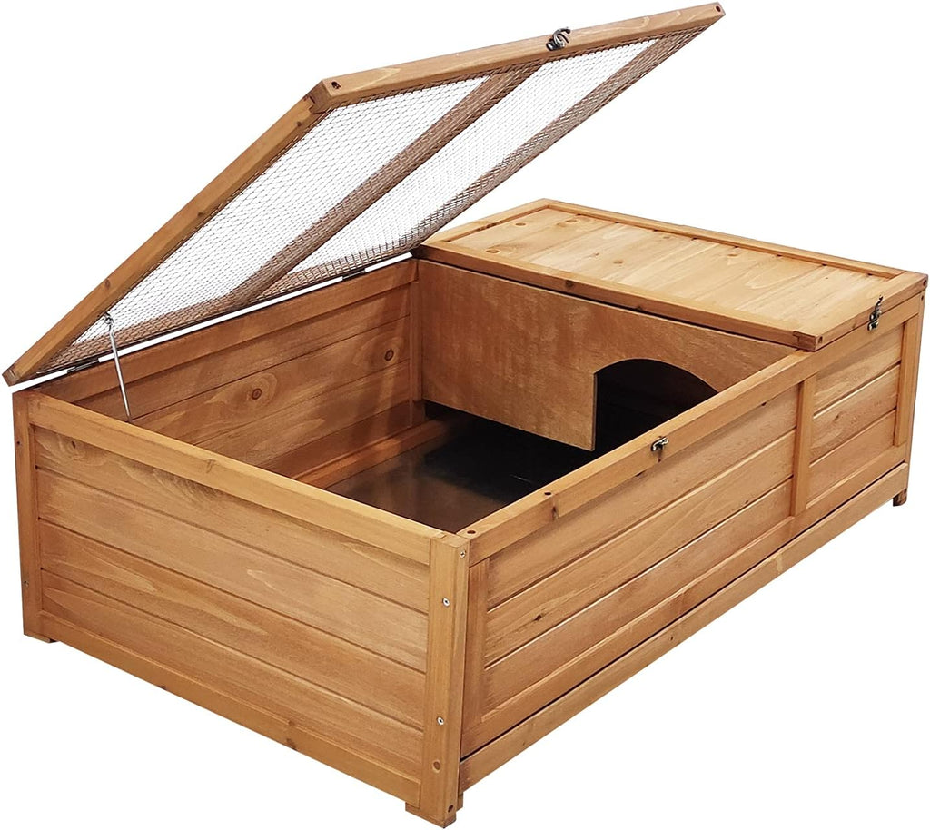 Wooden Tortoise House with Removable Bottom W38771