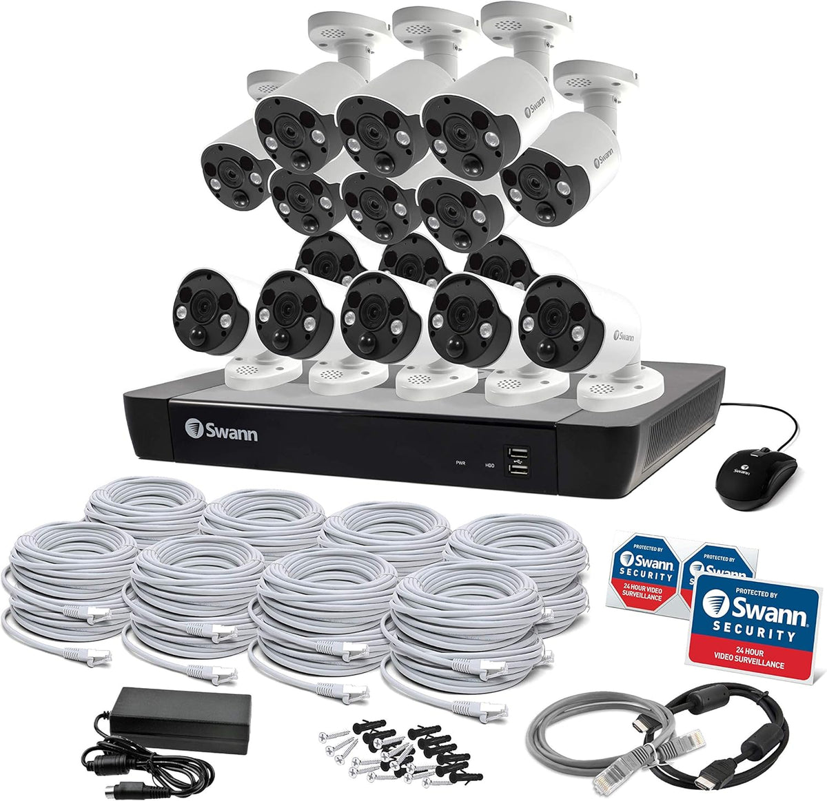 16 Channel 16 Cameras 4K Ultra HD POE NVR Security Camera System B32413