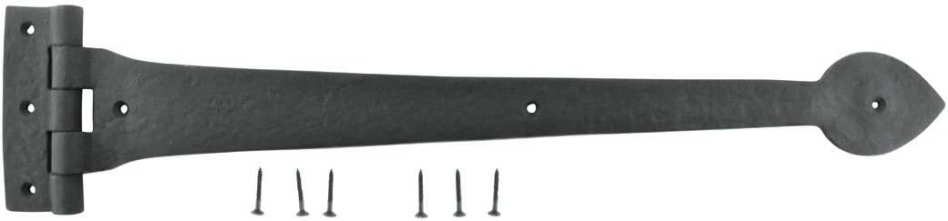 Black 18 Inches Wrought Iron Door Hinges Pack of 2 E620126