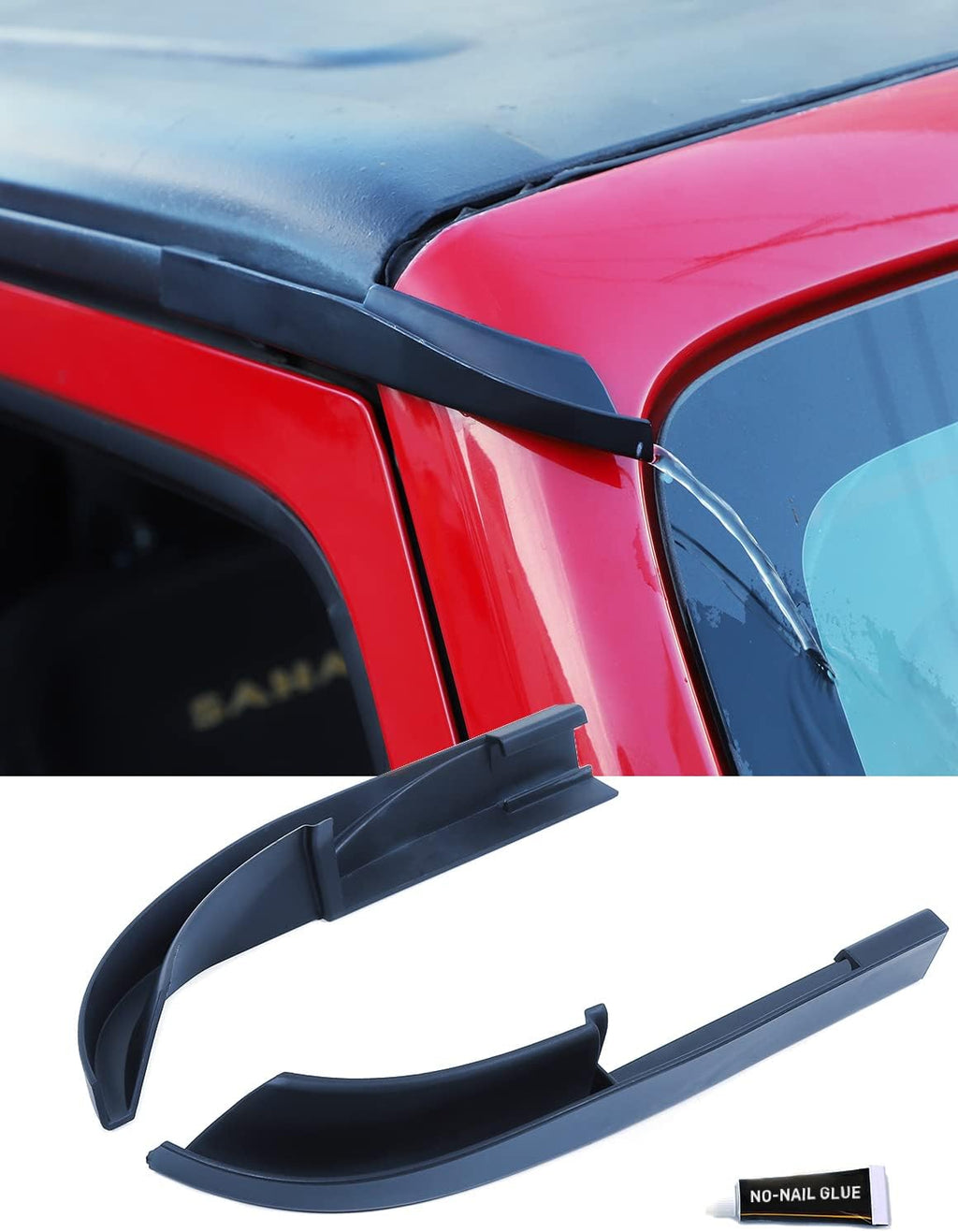 Black Roof Rain Gutter Extensions 2 PCs L7115