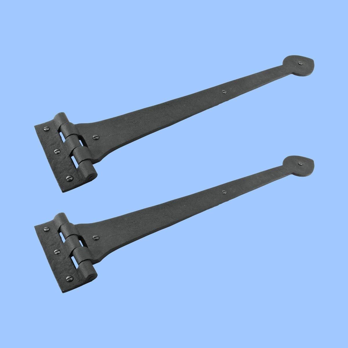 Black 18 Inches Wrought Iron Door Hinges Pack of 2 E620126