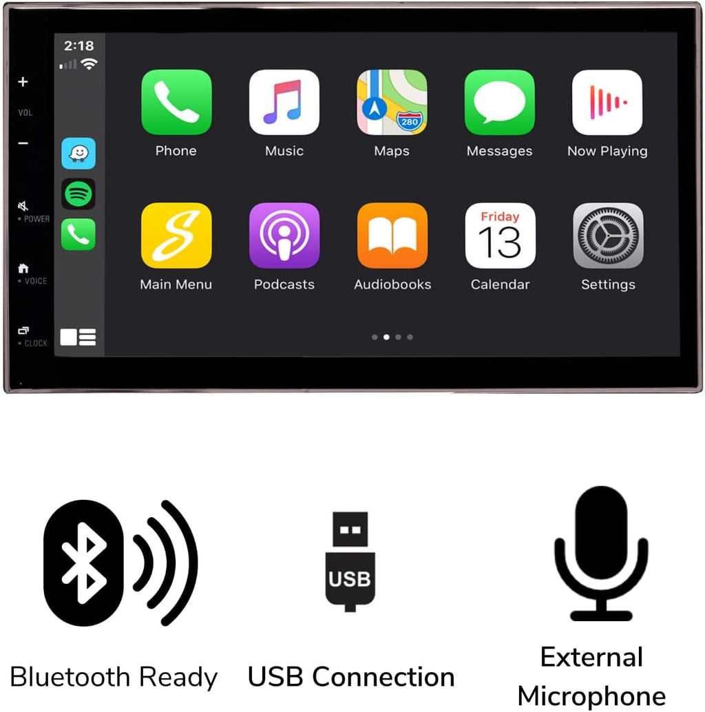 Double Din Radio Kit with Touchscreen, CarPlay, Android Auto, Bluetooth U564730