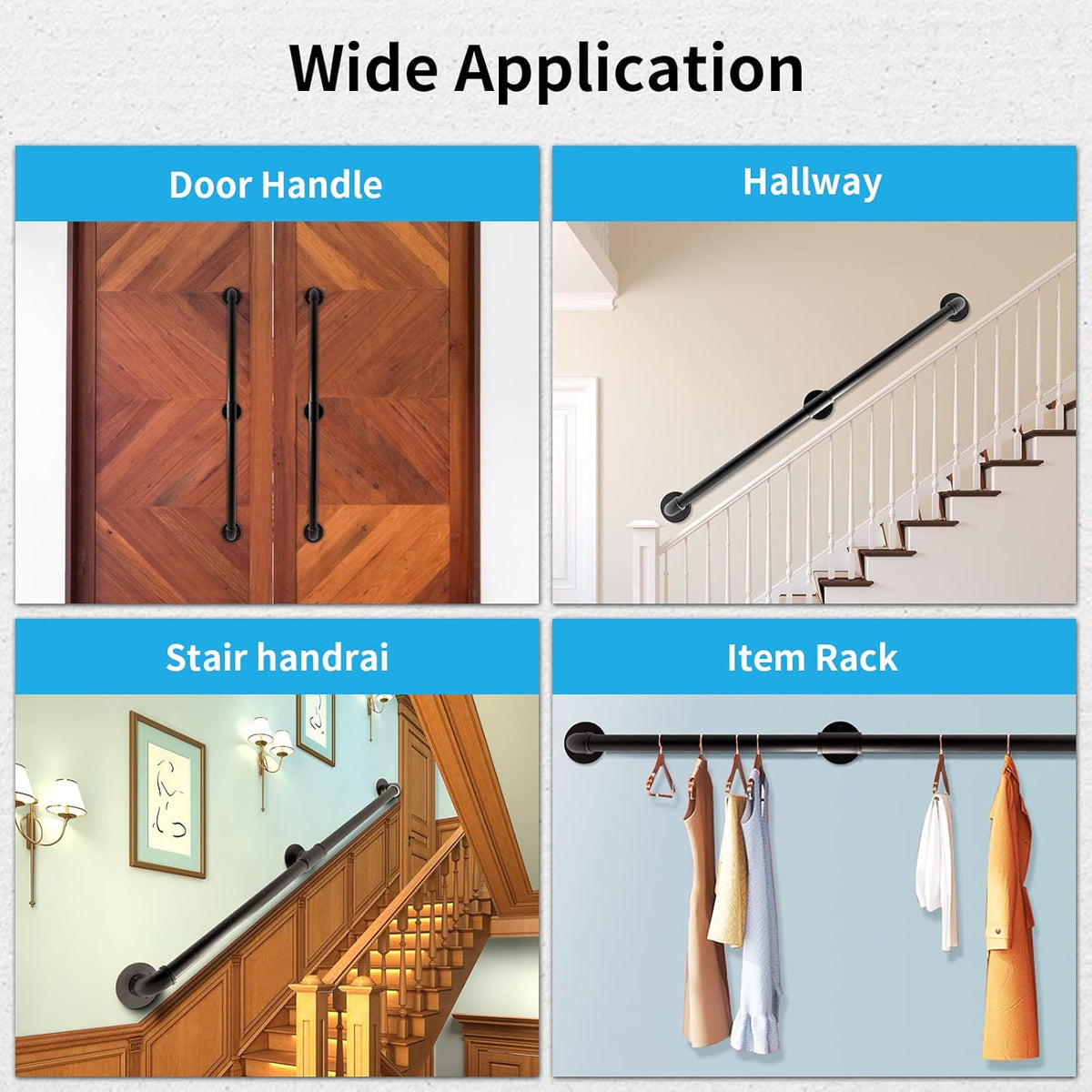 Wall Handrail 7FT/210CM 1.25 Inch Galvanized Pipe Q987