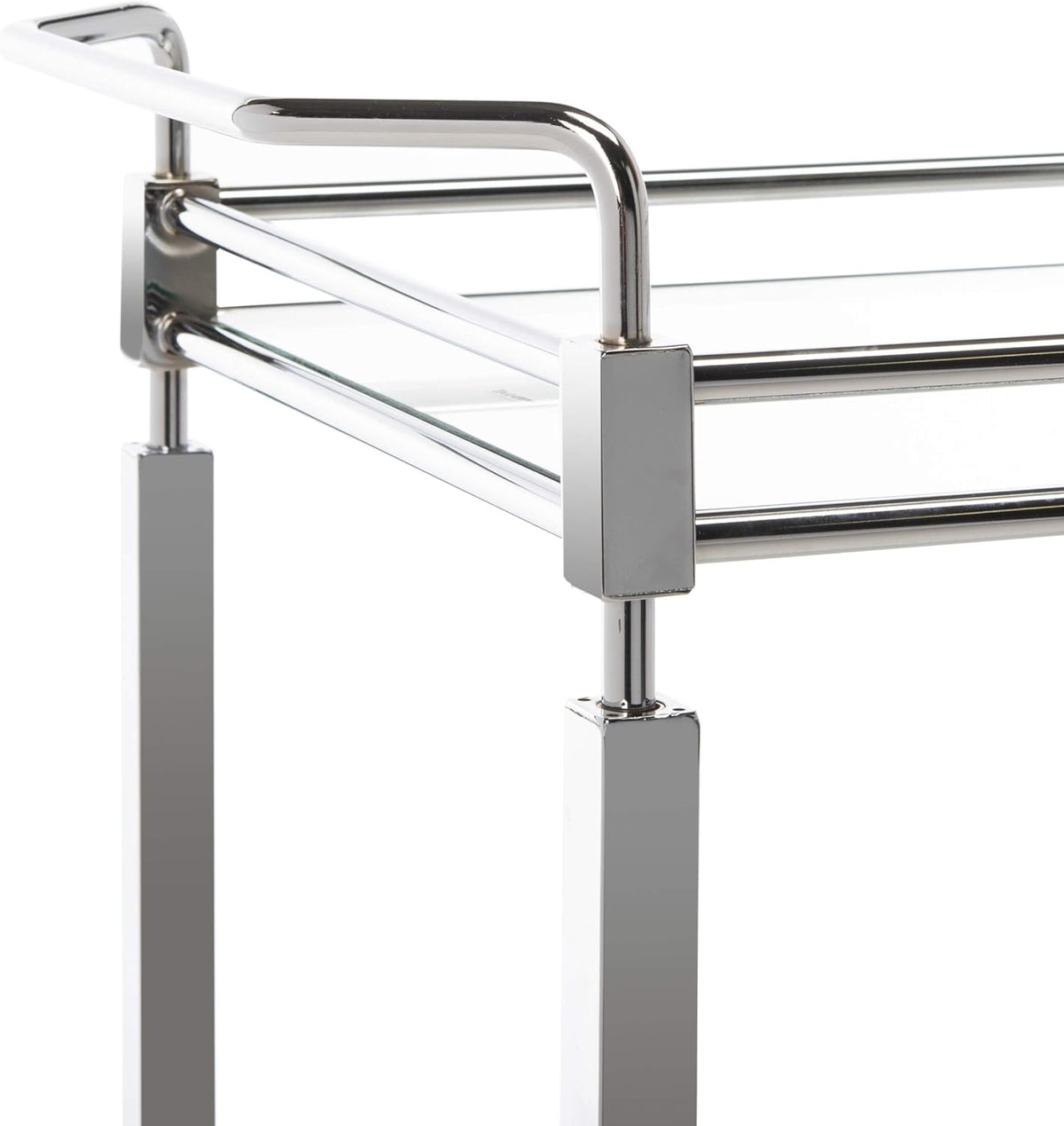 Chrome and Tempered Glass 2-Tier Bar Cart P39567