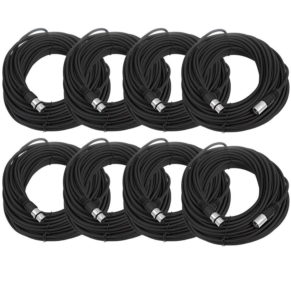 8 Pack Black XLR Microphone Cables J16894