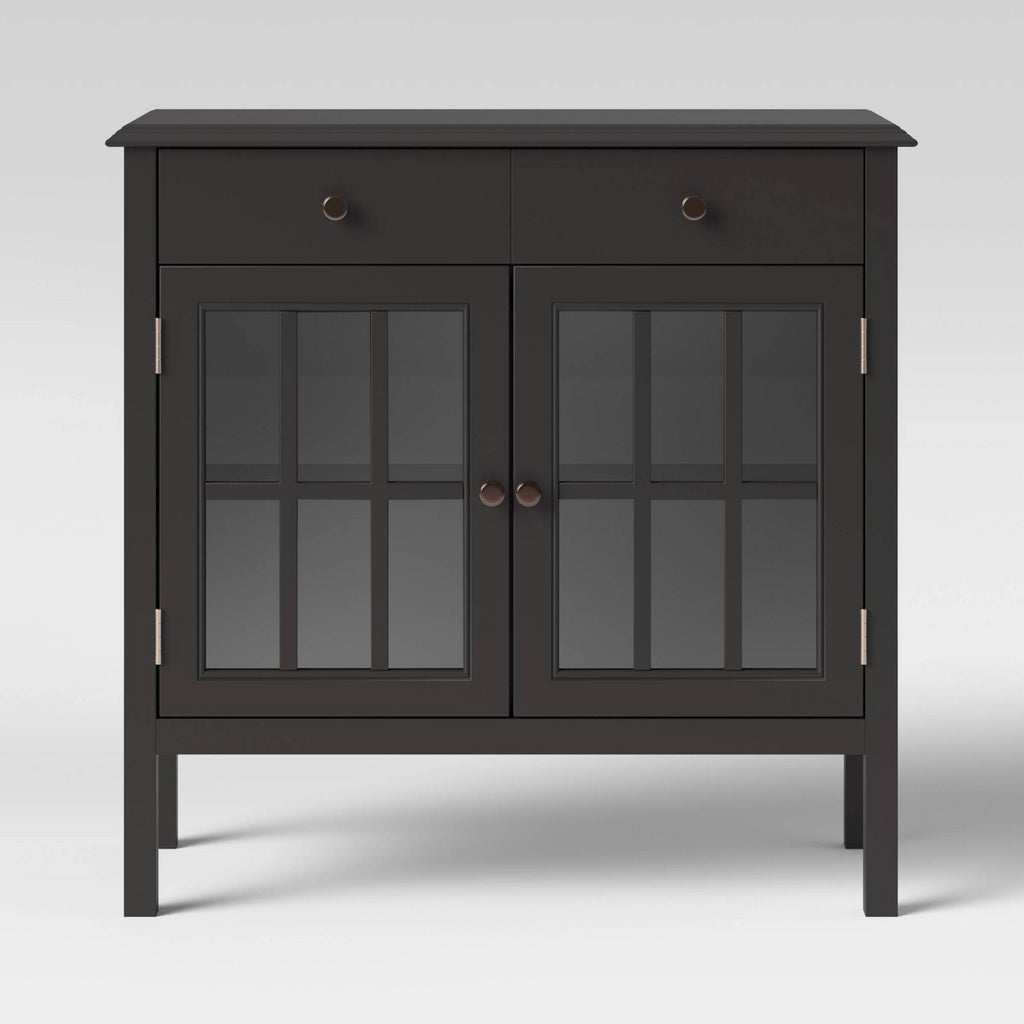 2 Door Cabinet with Drawers, Black F356472
